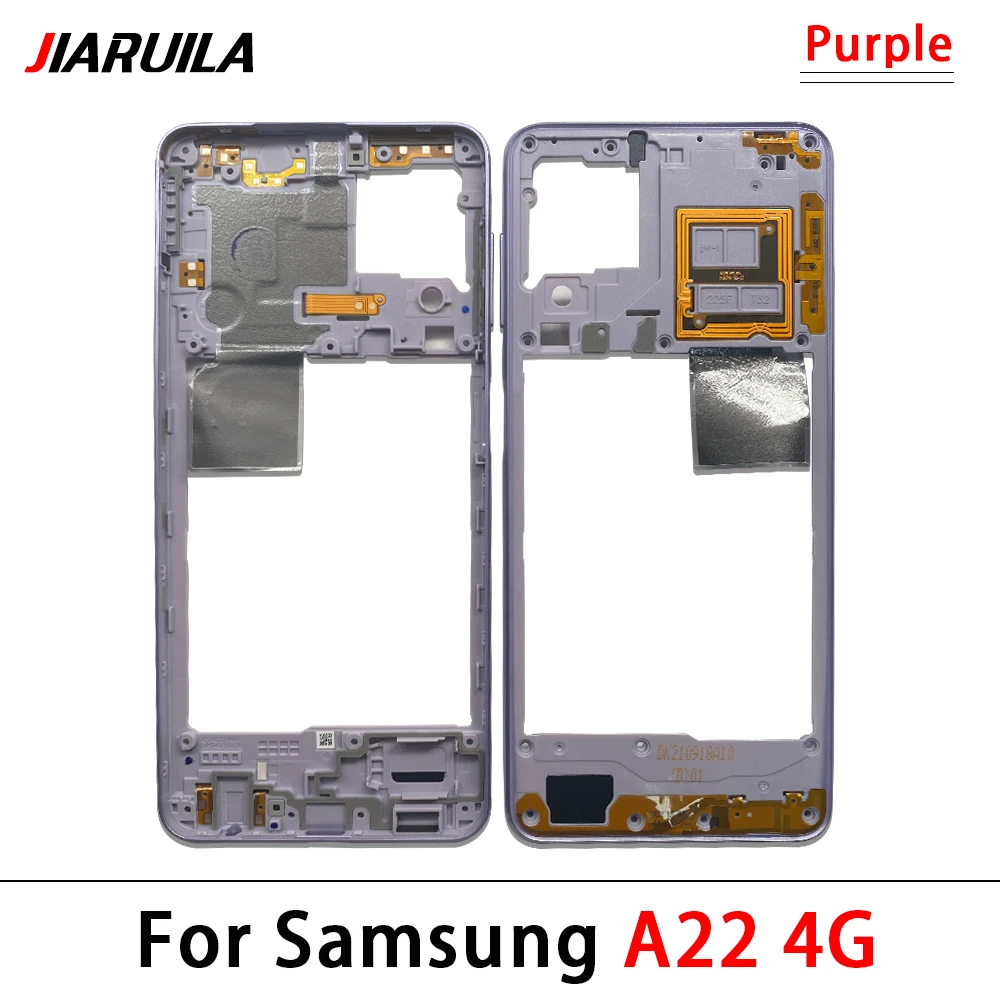 For Samsung A22 5G A226B / A22 4G A23 5G Housing Middle Frame Case Middle Frame Bezel Plate Replacement Parts With Side Key