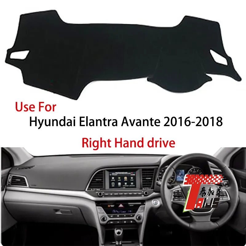 

TAIJS factory Sun protection high-end Suede dashboard cover for Hyundai Elantra Avante 2016-2018 Right hand drive hot selling