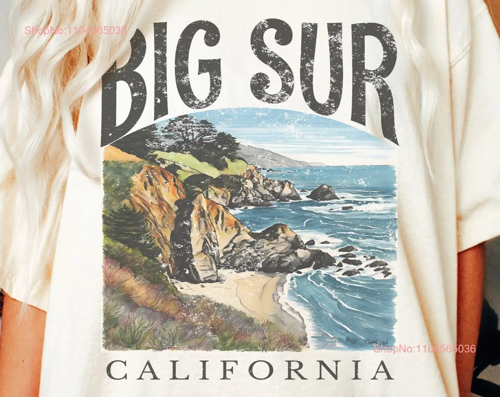 

Big Sur California T Shirt Beach long or short sleeves