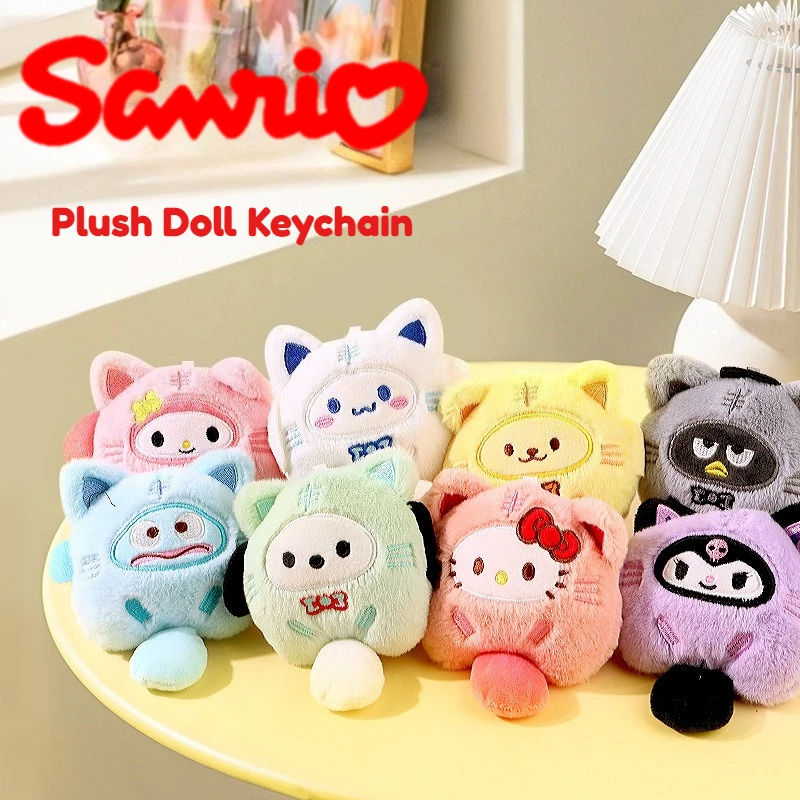 

Брелок Sanrio Hello Kitty, плюшевая кукла, милый брелок для ключей, мультяшная плюшевая сумка, подвеска, декор для рюкзака, игрушки, каваи, аниме, подарок на день рождения