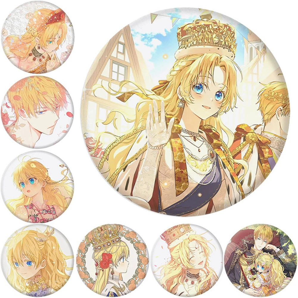 58mm Anime Who Made Me A Princess Suddenly Become A Princess One Day Cosplay COSTUME Badge Pin SPTE Tinplate Brooch﻿ Prop