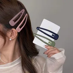 2pc Colorful 10cm Big Solid Good Alloy Solid color simplicit BB Hair Side Clips for Girls Women Vintage Hairpin Hair Accessories