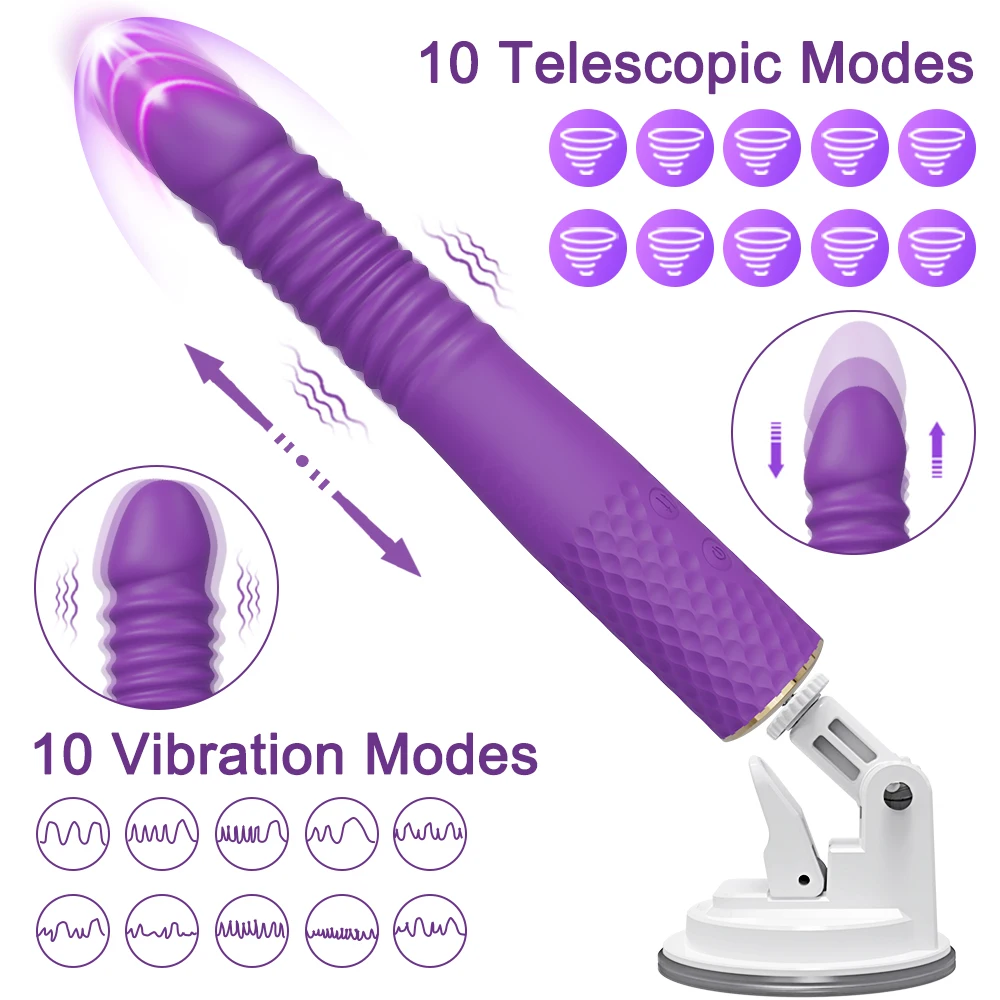 Wireless APP Thrusting Dildo per le donne masturbatore telescopico del pene con ventosa G Spot Massager giocattoli del sesso per adulti femminili