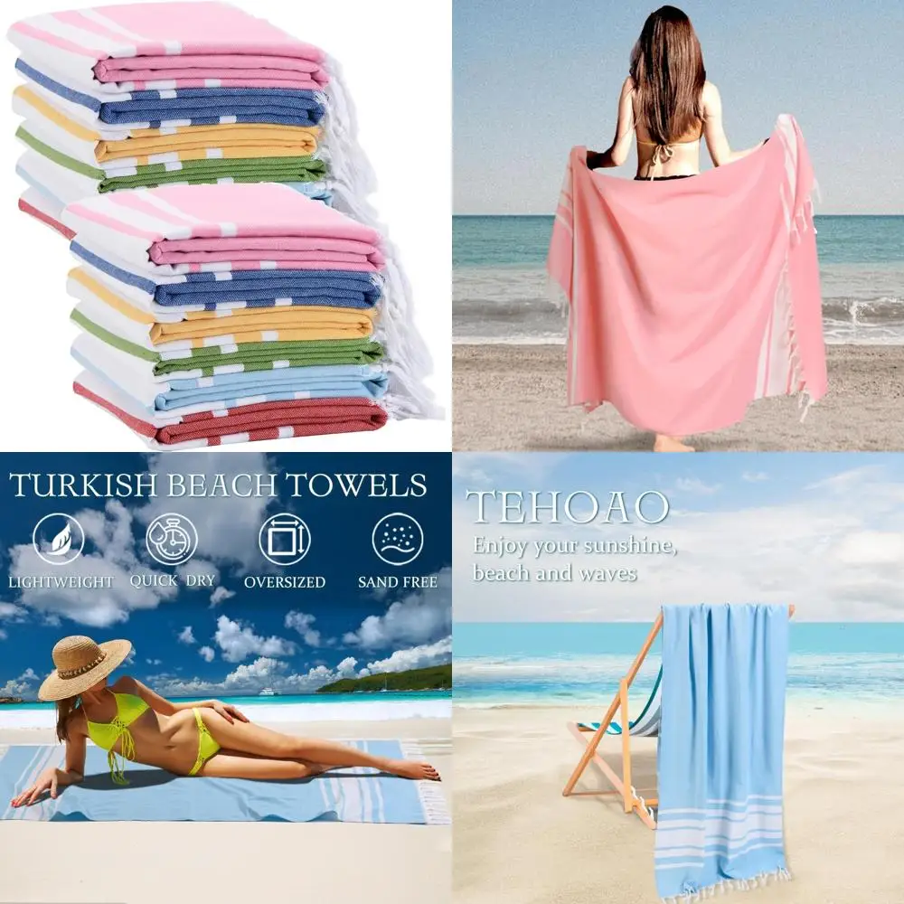 Bulk Oversized 39x71 Turkish Striped Beach Towels - 12 Pack Large Quick Dry Bath Pool Towels for Adults Lightweight Travel Towel