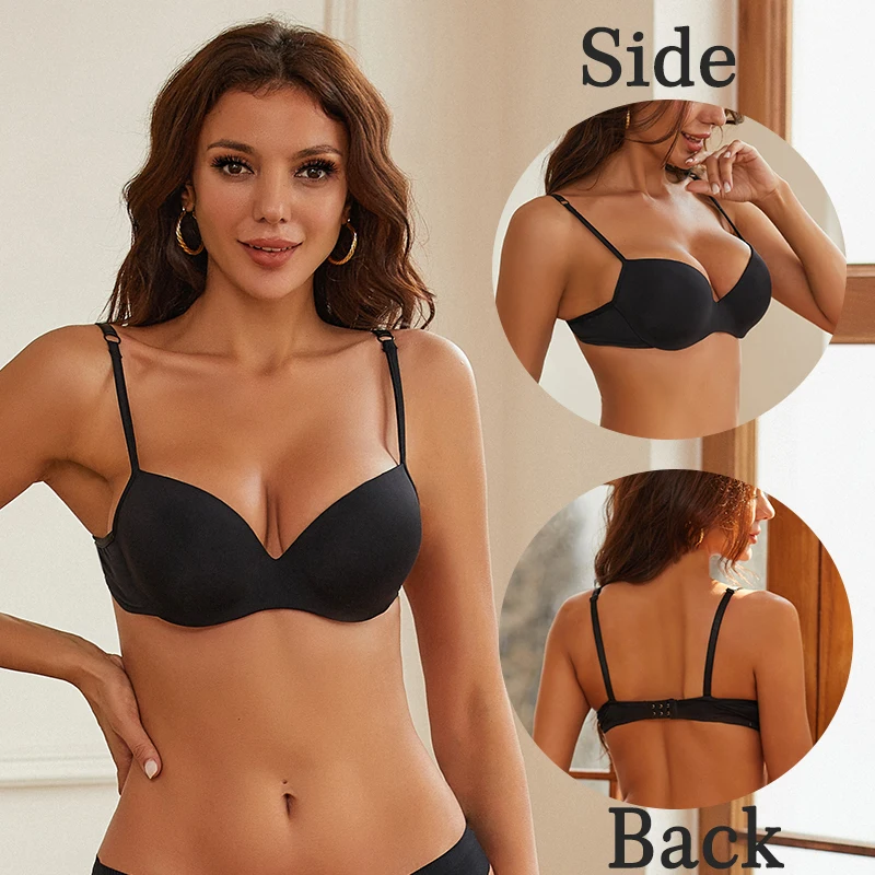 Sexy Breast-Expanding Women Bralette Underwear Ladies Gather Up No Show Sleepwear Big Breastless 34-42 Seamless Bra Brassiere