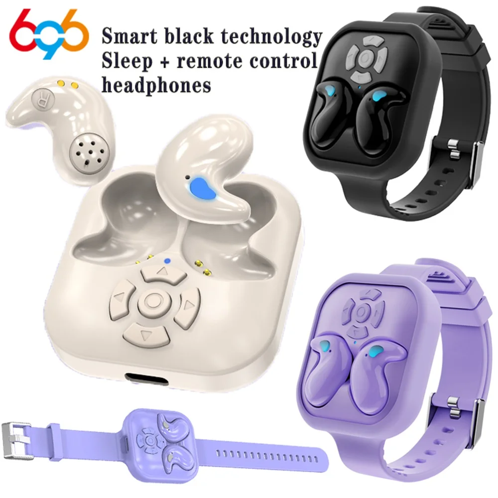 Mini Waterproof Earphone Headset Blue Tooth Mini Sleep Headphones With Watch Strap Like Page-Turning Photo-Taking Remote Control