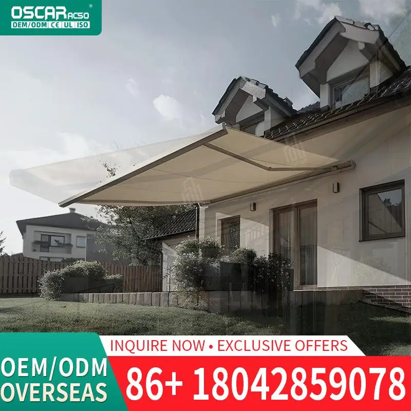 

Aluminum Alloy Electric Telescopic Folding Outdoor FullFrame Retractable Sun Shade for Balcony Patio Garden Retractable Awning