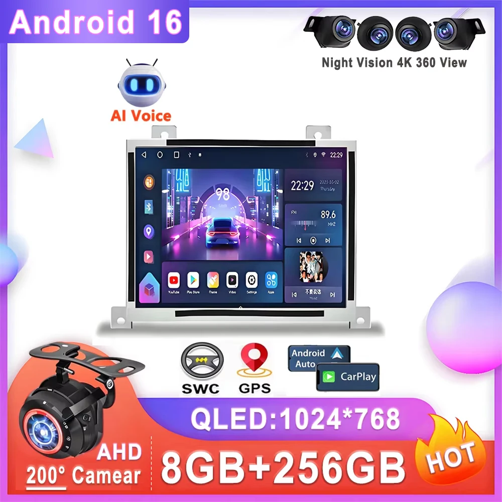 Android 16 Carplay para Dodge Charger Challenger 2015 2016 2017 2018 2019 Reproductor Multimedia con Video, Auto BT, Wifi 5G, Navegación GPS