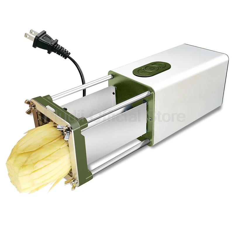 58W 110V-240V Electric Potato Chip Cutter French Fries Vegetable Cutting Machine 2 Blades Stainless Steel Durable Power for Home