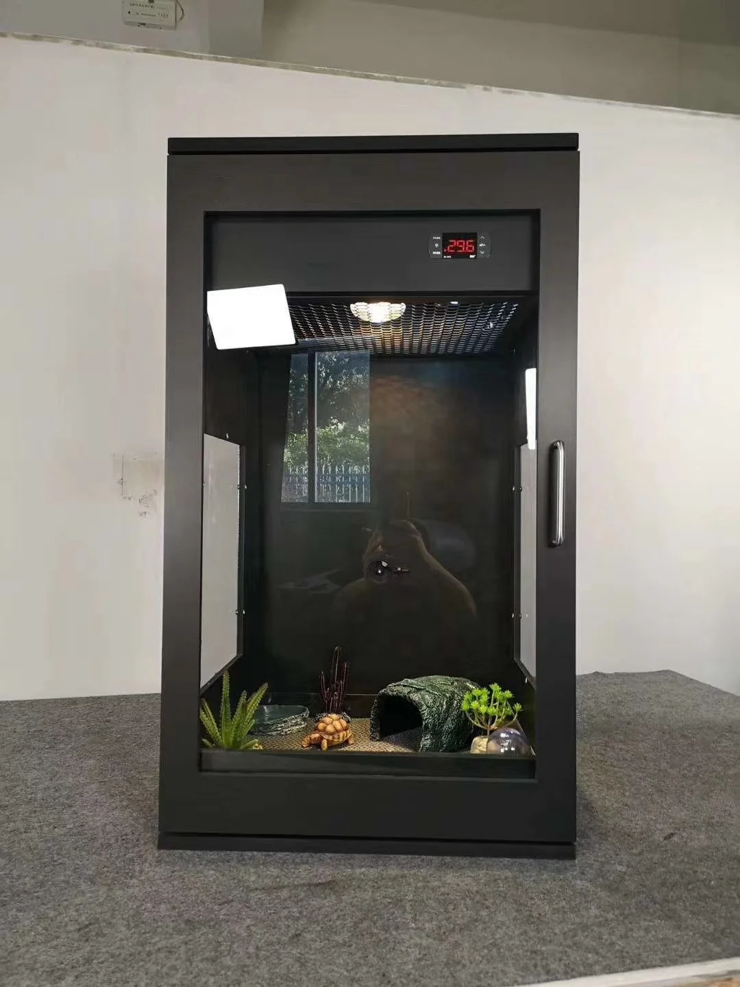 Popular tall single temperature control glass terrarium for reptile animal reptile cage pvc reptile enclosure pvc