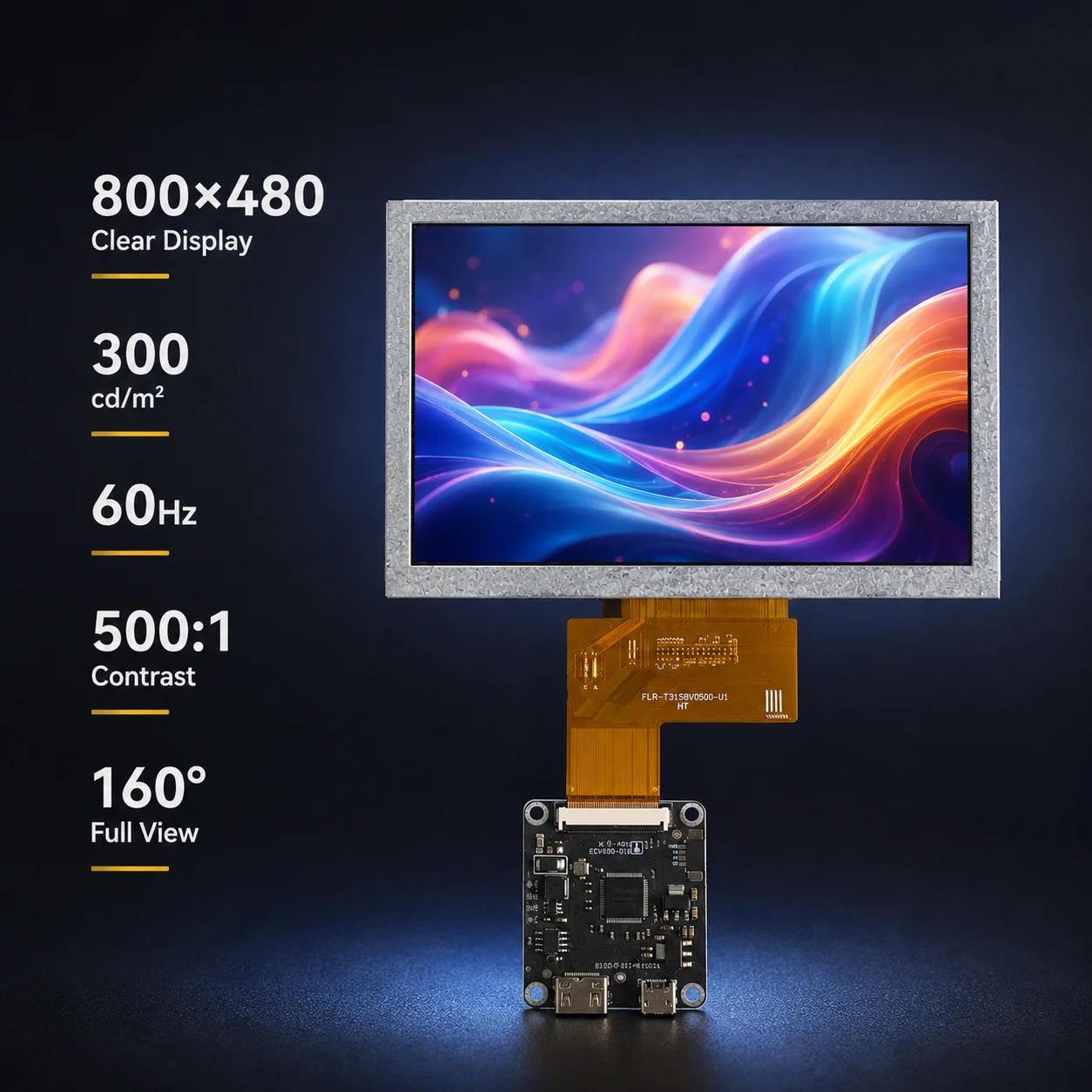 LESOWN 5 Inch 800x480 LCD Display Module  Capacitive Touch Screen Mini HDMI Controller Board for Raspberry Pi PC DIY Projects