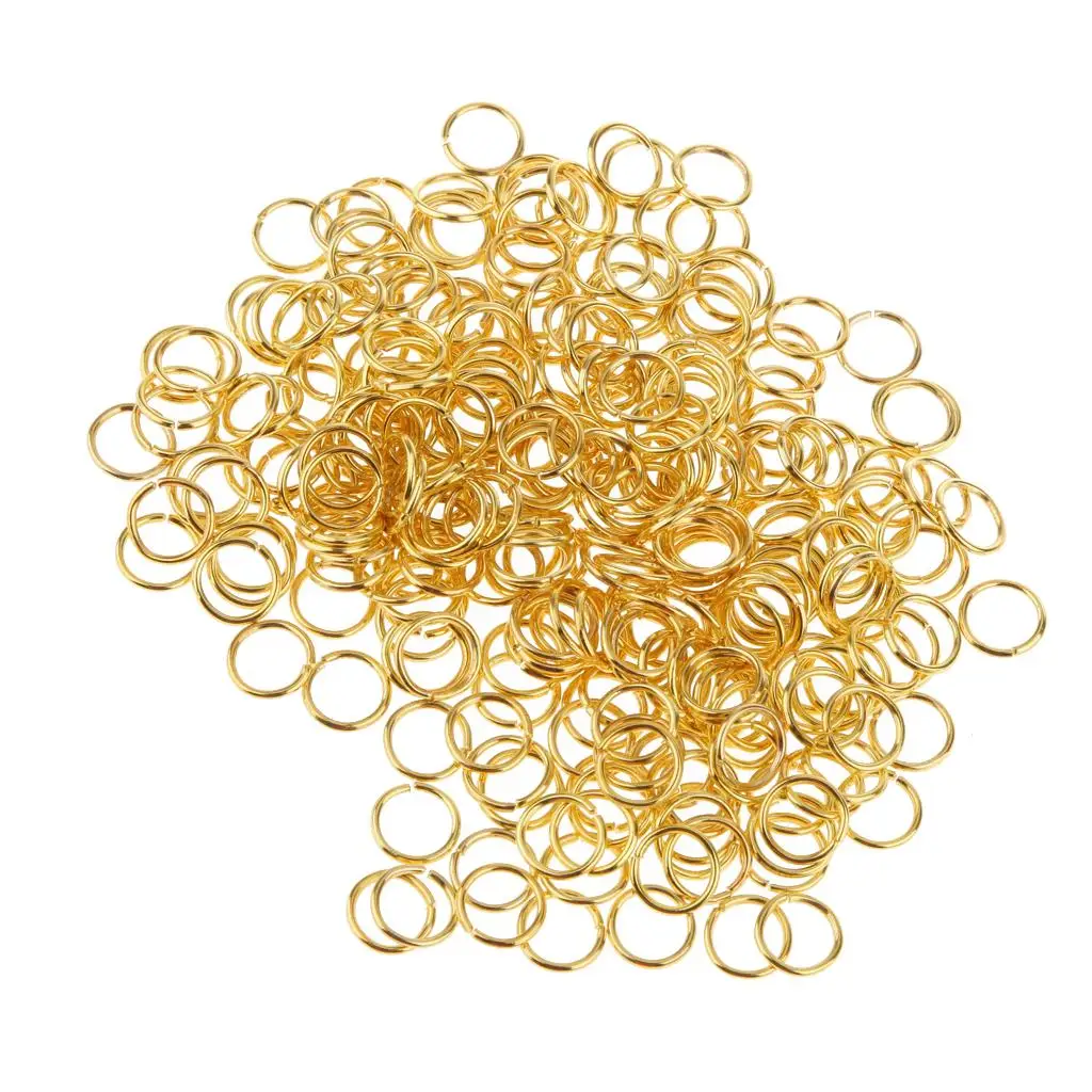 8mm Gold Tone Jump Rings Open Alloy Findings Connector for Jewelry Craft Chain Clasp Fastener Earring Dangle DIY Supplies
