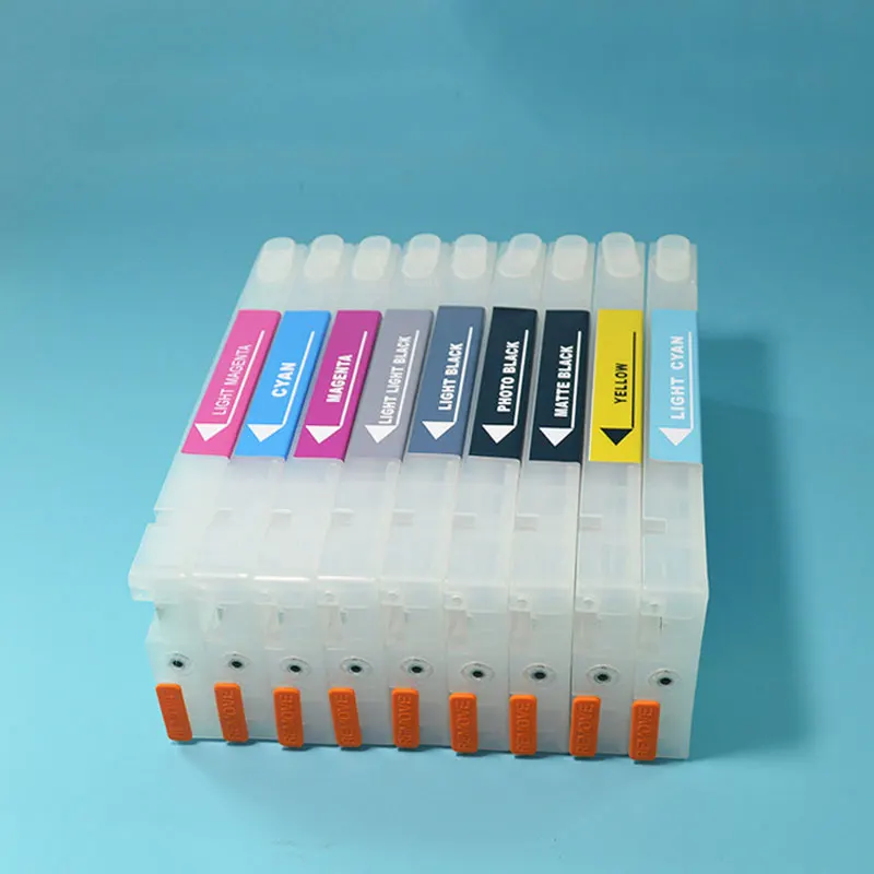 8Colors/Set T563 T5631-T5639 Empty Refillable Ink Cartridge With Chip For Epson Pro7800 Pro9800  Printer