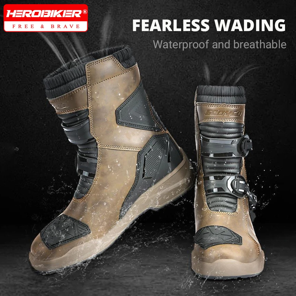 

Мотоциклетные защитные ботинки, устойчивые к падению, устойчивые к царапинам, обувь для верховой езды по бездорожью, защитная обувь для занятий спортом на открытом воздухе