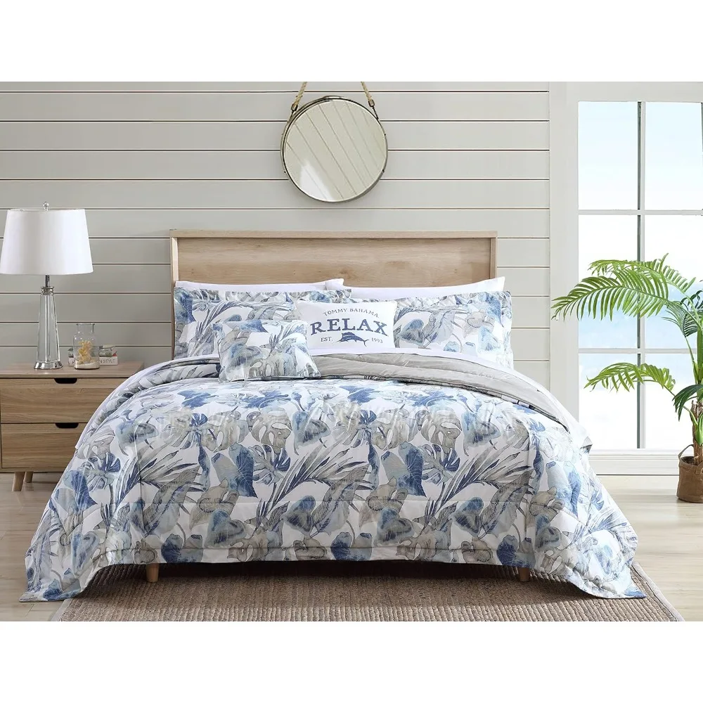 

Comforter Set, Cotton Reversible Bedding with Matching Shams & Bedskirt, All Season Home Decor, Home Textile