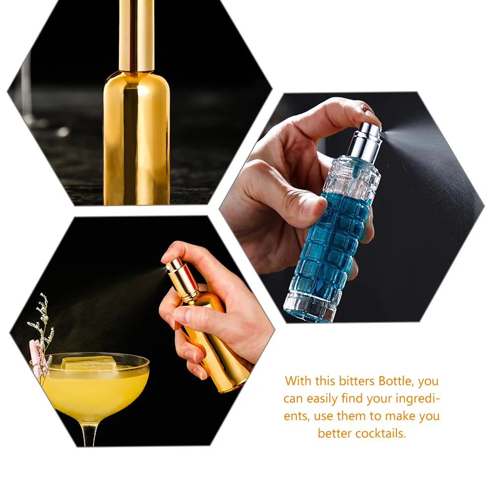 2 قطعة زجاجات رذاذ المر قسط الزجاج التصميم الكلاسيكي كوكتيل المريخ موزعات بار لوازم البخاخات موزع المر #2