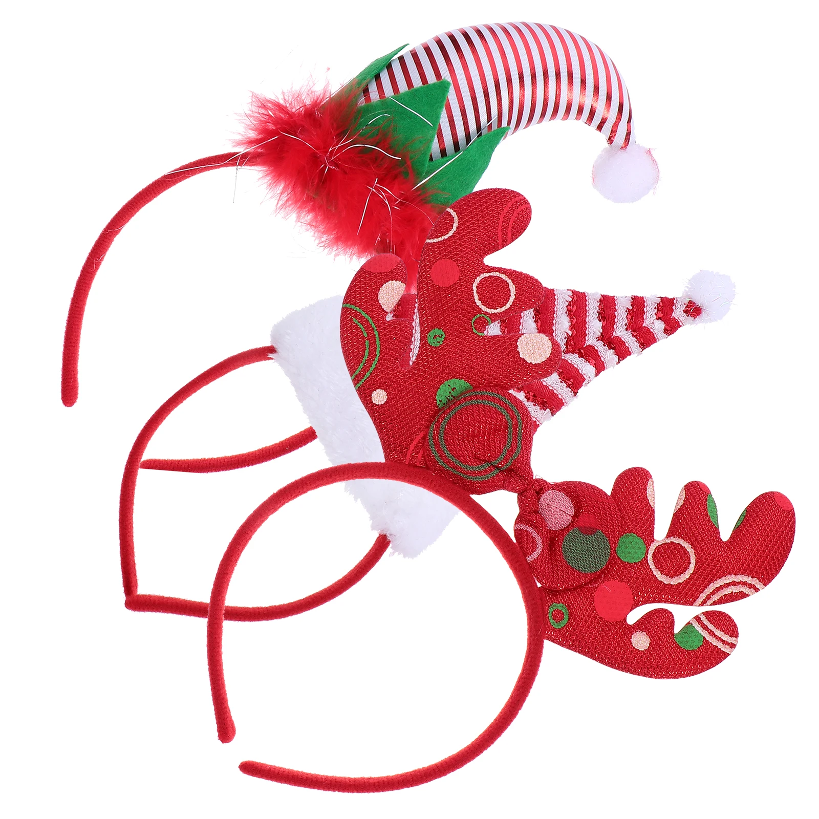 

3pcs Antler Hairb Elegant Headdress for Women Kids Party Accessories Christmas Hat Design Unique Style Plastic Cloth