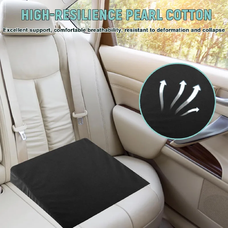 Car Rear Seat Wedge Support Pad Car Seat Leveling Pad Memory Foam Fatigue Relief Add Height Pad For Long-distance Travel