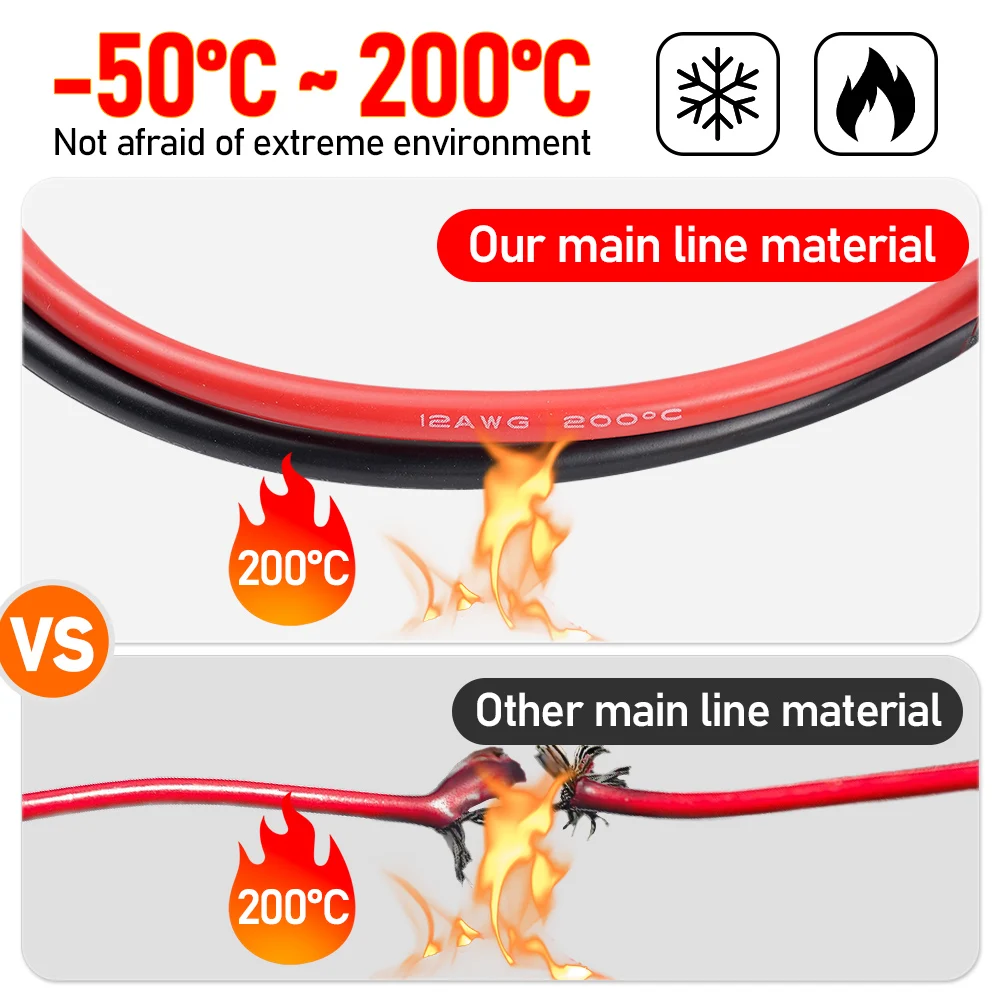 كابل تمديد الألواح الشمسية ، موصل الألواح الشمسية ، سلك سيليكون نحاسي مطلي ، 12AWG ، XT60 ، DC5521 ، DC7909 ، 4 في 1