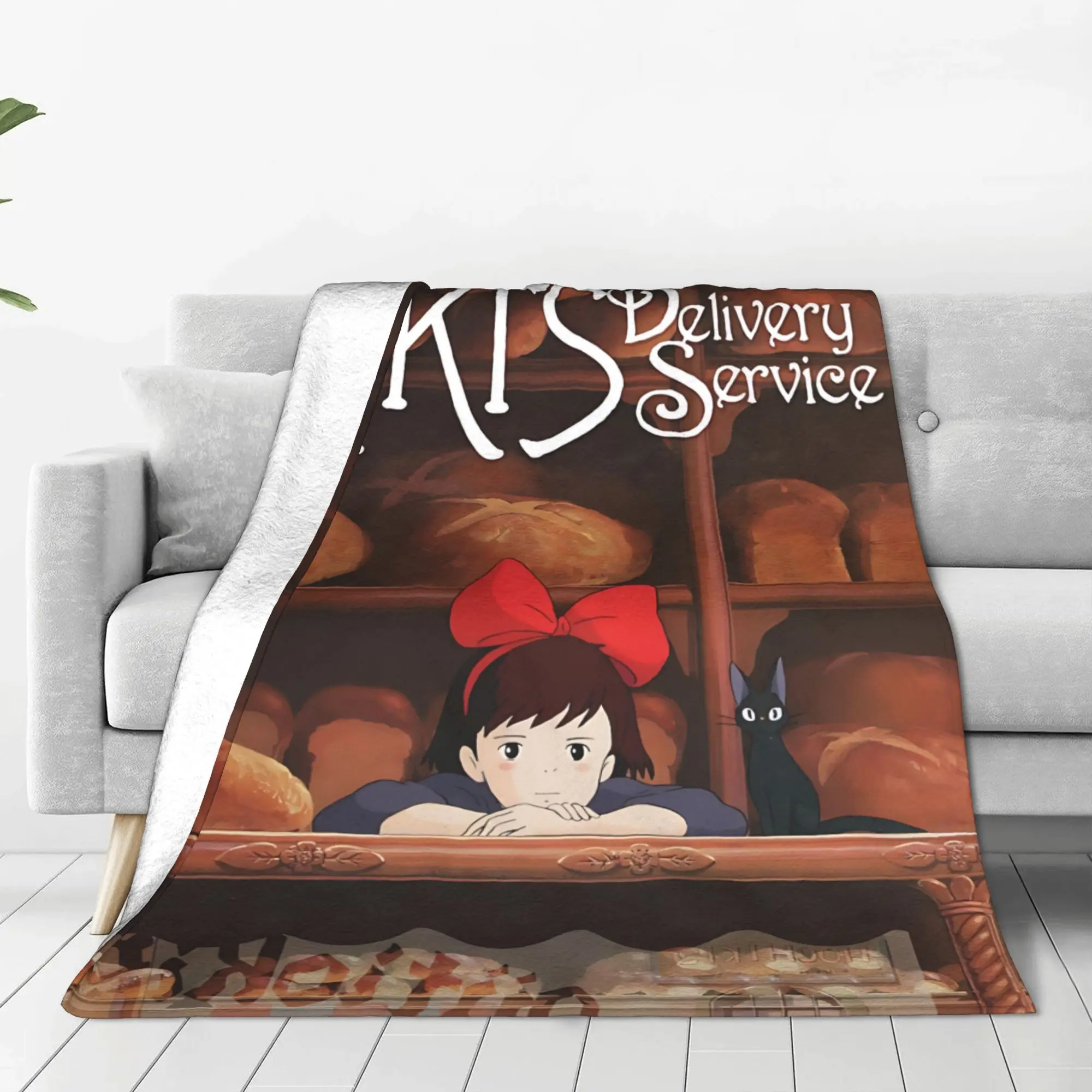 1PC home Cutecore Anime Kikis Delivery Services  Blanket Super Cosy Plush Home Living Room Sofa halloween