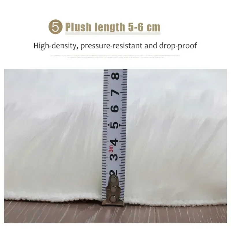 Sheepskin Fur Rugs for Photography, Soft Plush Carpets for Display, Dressing Table, Chair Cover, Shaggy Fluffy White Rug, Home D