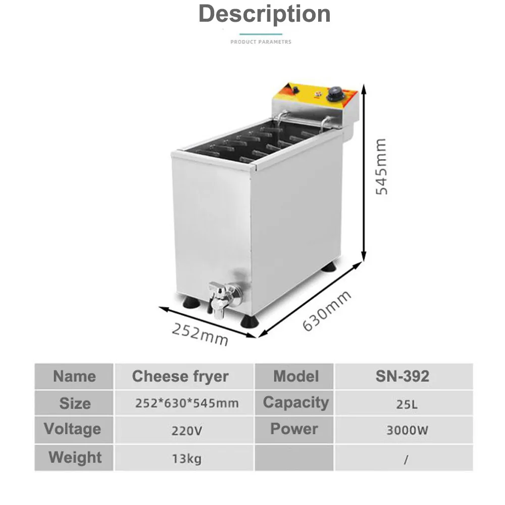 XEOLEO Commercial 25L Korean Cheese Hot Dogs Sticks Frying Machine Mozzarella Hot Dog Maker Machine Corn Dog Deep Fryer Machine