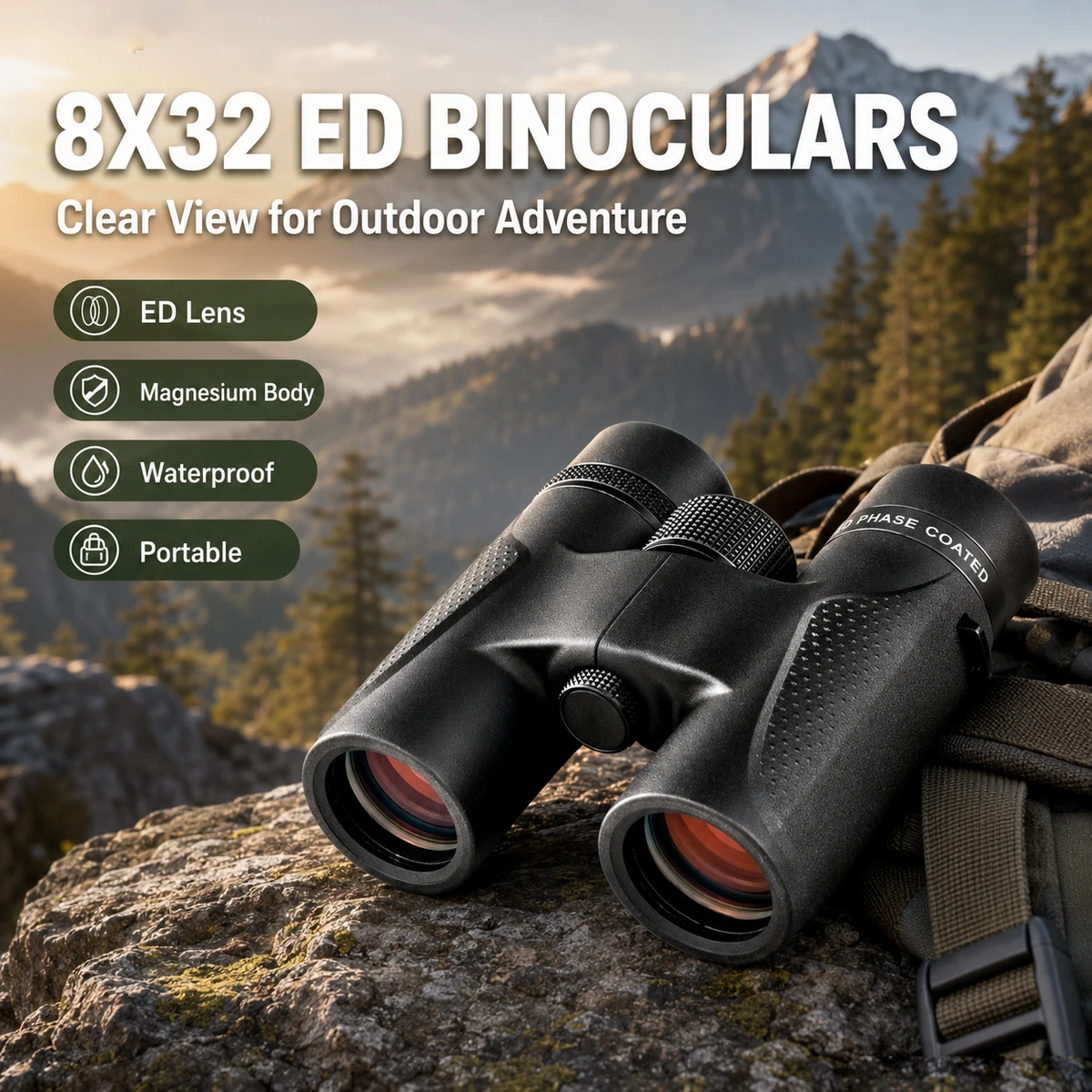 Outdoor Adventure Films - Binoculars Shuntu 8x32 Telescope BAK4 ED