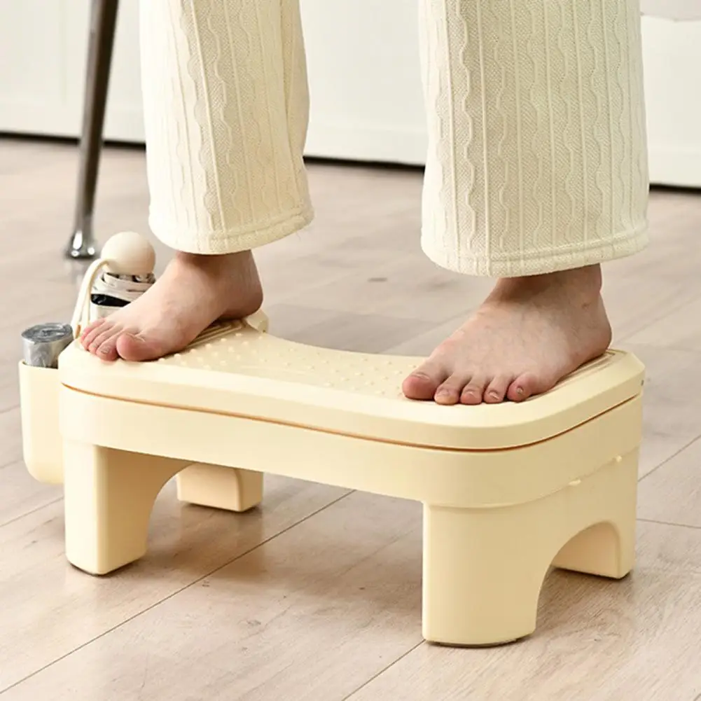 Easy to Clean Toilet Stool Adjustable Height Toilet Stool with Storage Box for Adults Non-slip Bathroom Potty Step Stool Improve