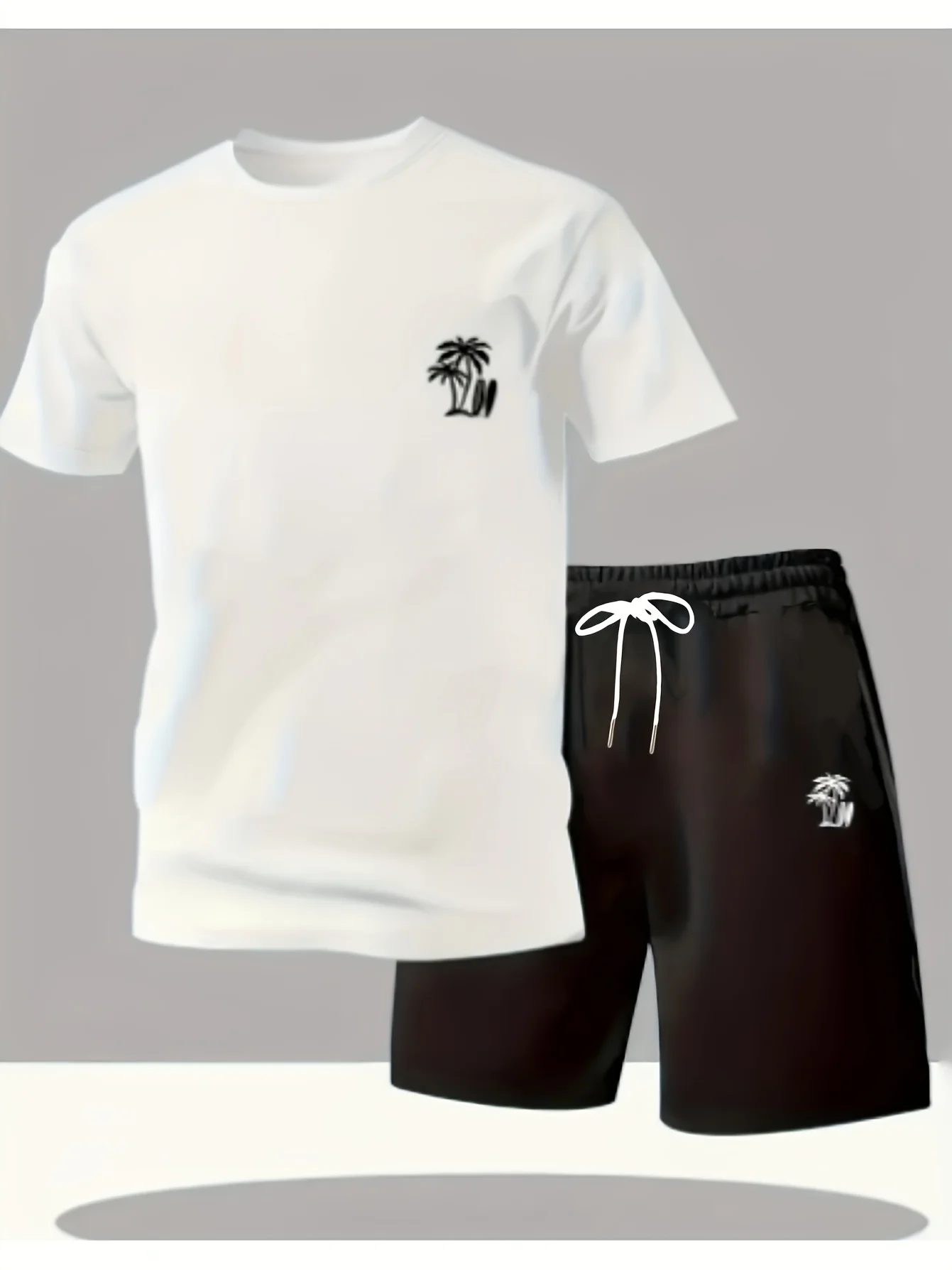 Trendy 2-Piece Suit Smooth Breathable Tee Pocket Shorts, Non-Irritating Skin Fabric With Tightly Bonded Print For All-Day Relax view 3