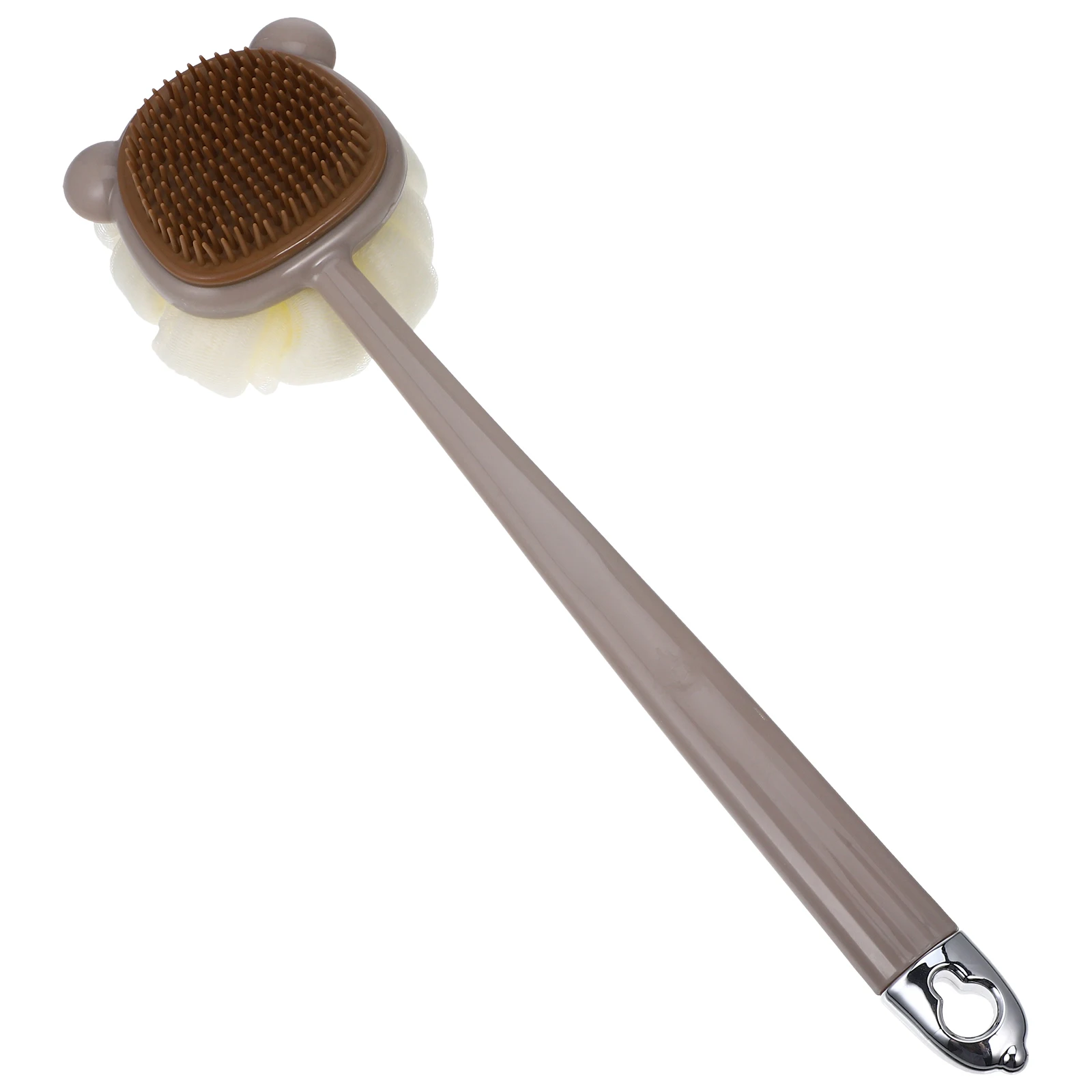 

Long H Shower Brush Scrubber Brush For Body Silicon Bath Puff Gray Tool Family Use