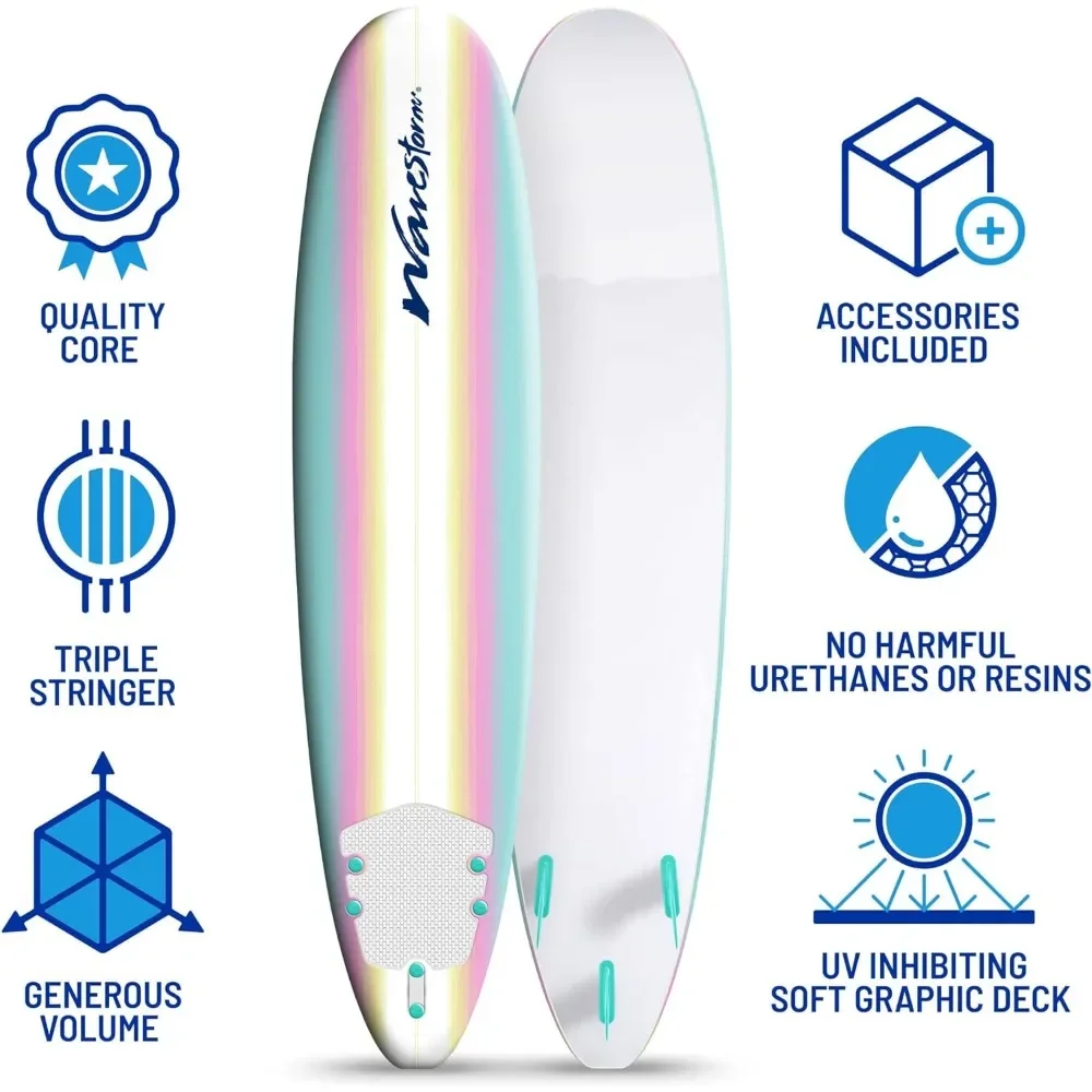 USA.Wavestorm - Classic Soft Top Foam 8ft Surfboard