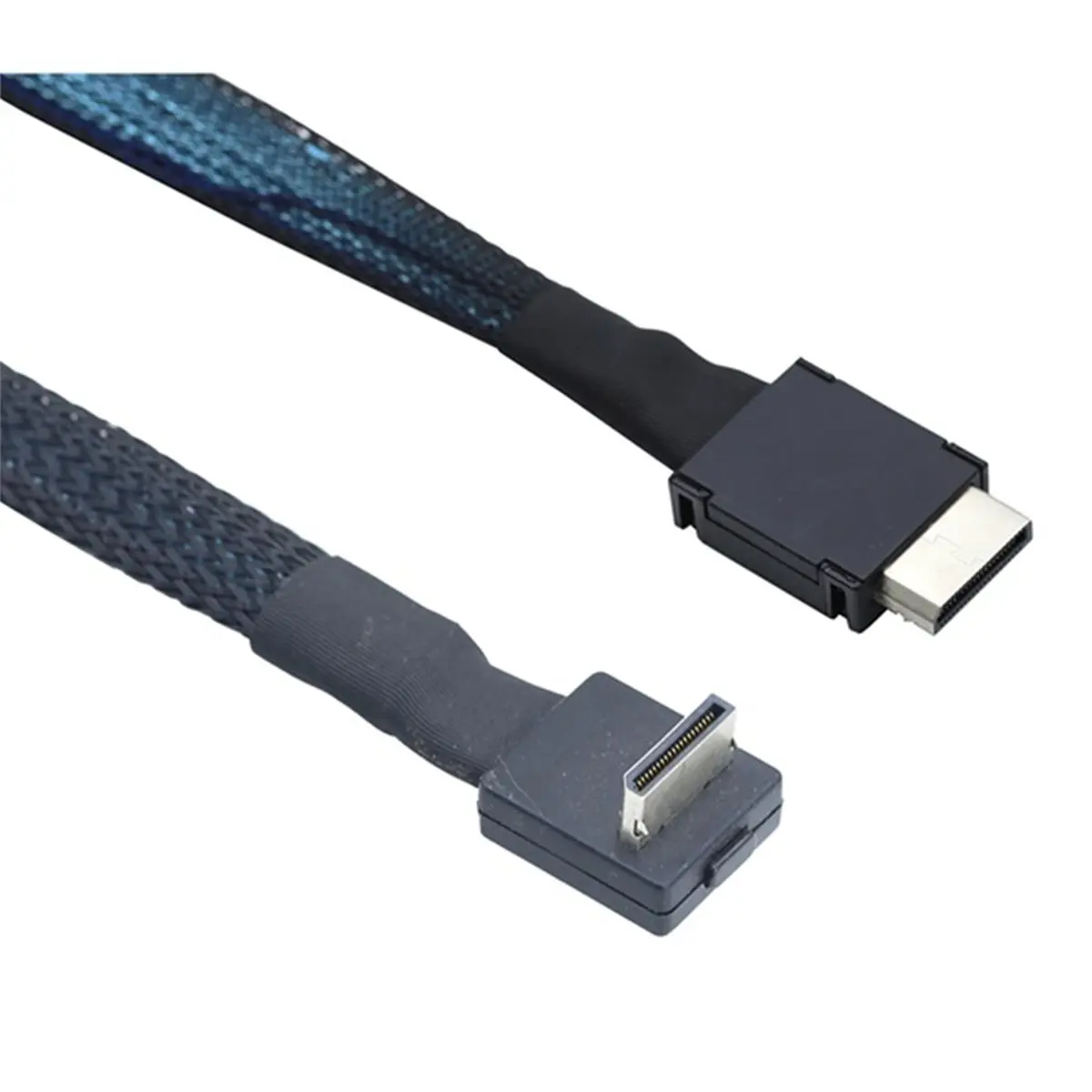 618 Mega Sale OcuLink PCIe PCI-Express SFF-8611 4i 42P Straight to OcuLink SFF-8611 4I 90 Degree for SSD Data Active Cable 0.5m