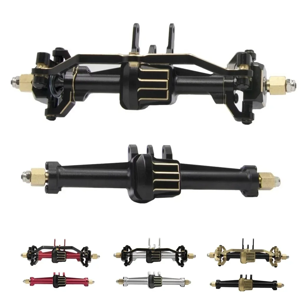 

007RC 2pcs Complete Brass Aluminum Alloy Front and Rear Axle with Gear for TRX4M 1/18 RC Crawler Car Upgrade Parts