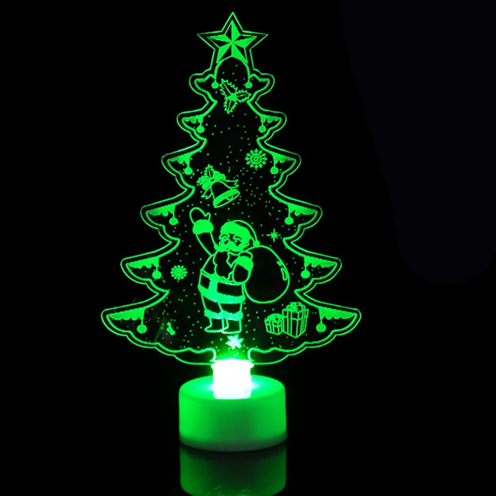 

3 pcs Christmas Tree Night Light 3D Lamp Colorful Changing Acrylic Decor For Bedroom Party Wedding Decoration