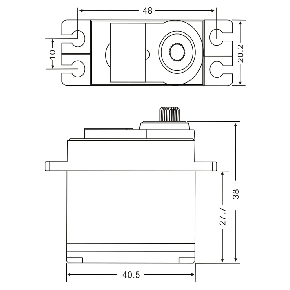 Jx Rc Digital Coreless Metal Gear Servo, Servo padrão para carro, barco, robô, peças de avião, Pdi-6110Mg, 10kg, 0.083Sec, 1:8, 1:10