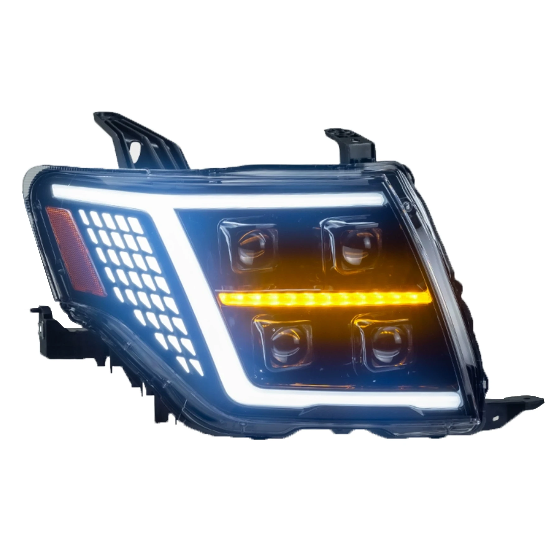 DK Motion تصميم جديد للمصابيح الأمامية لميتسوبيشي باجيرو 09-21 V93 V97 Led المصباح مع الرسوم المتحركة الديناميكية الضوء الخلفي الأصفر الأبيض