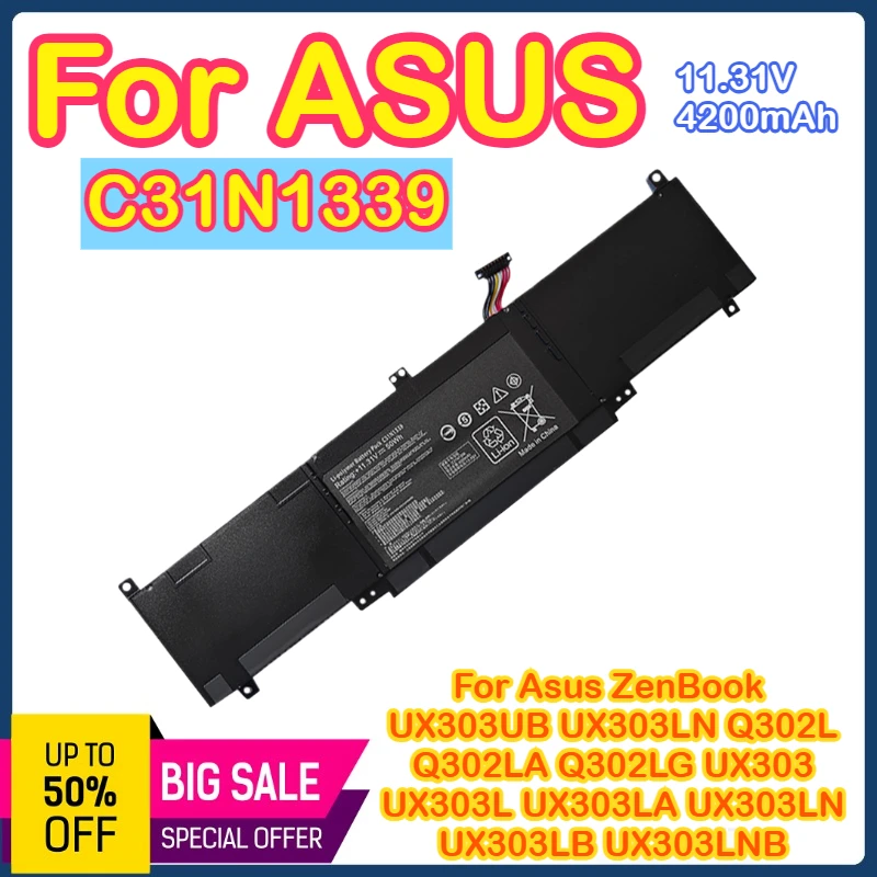 

C31N1339 For ASUS C31N1339 U303L U303U UX303LN TP300L Laptop Battery