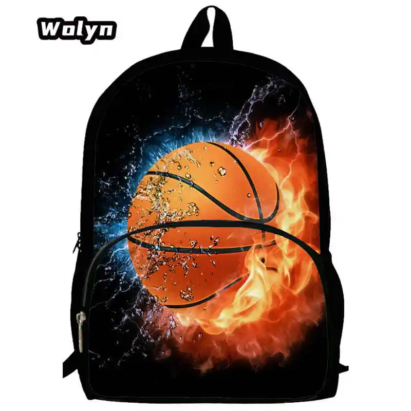 Basketball Image Children Backpack for Grade1-4,Fashion School Bags for Boys Girls,Large Capacity Lightweight Backpack for Pupil