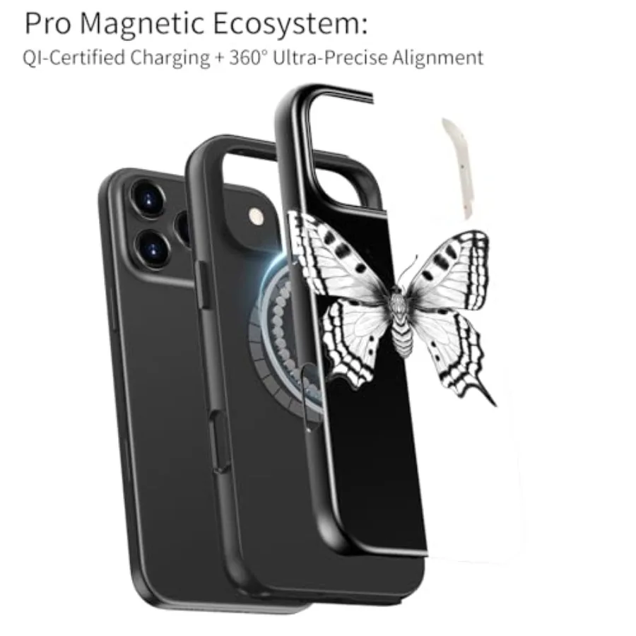 جراب iPhone 17 Pro Max - متوافق مع الشحن اللاسلكي - غلاف صلب مزدوج الطبقة + غطاء سيليكون - هاتف واقٍ مقاوم للصدمات #2