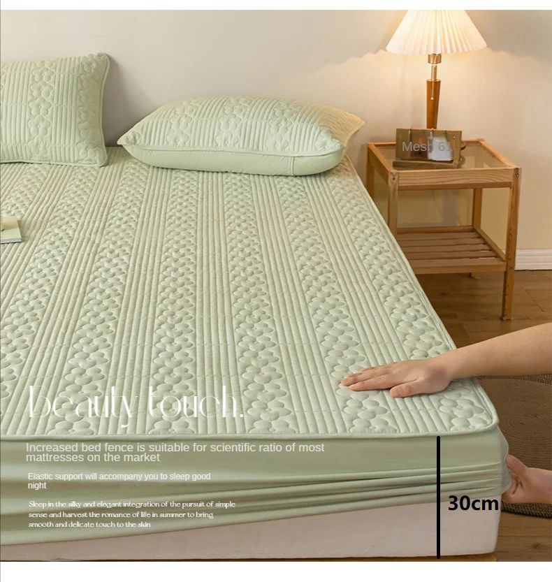 Super Waterproof Bed Cover Quilted Thicked housse de matelas Queen/King Size Plain Solid Color Mattress Cover 160x200침대커버