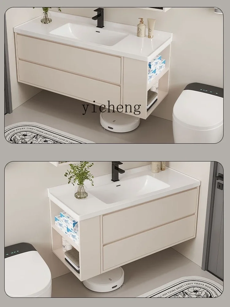 v3 Ceramic Whole Washbin Bathroom Table Side Wash Basin Washbasin Cabinet Combination