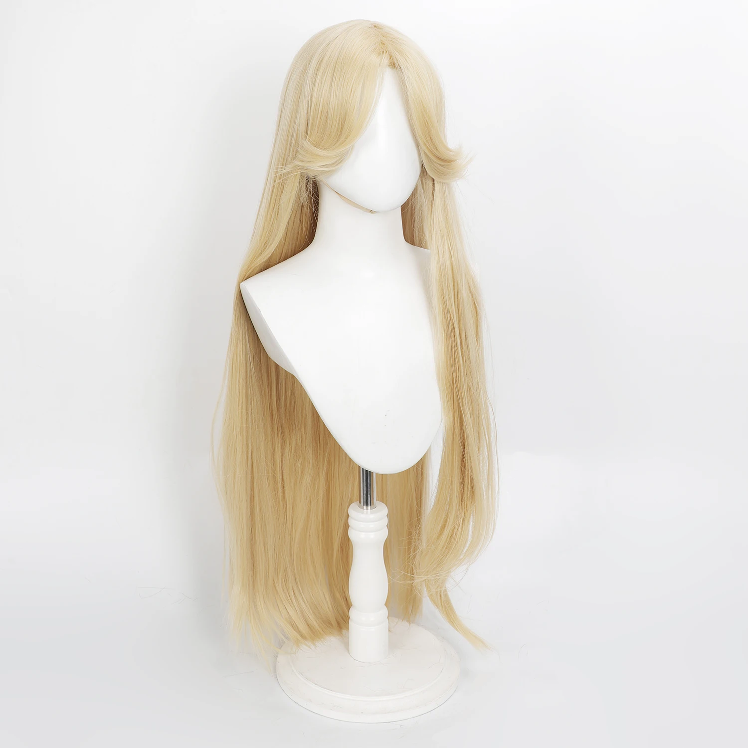 32inch Long Wavy Blonde Synthetic Wig Heat Resistant Cosplay Hair for Princess Themed Costume Party image 5