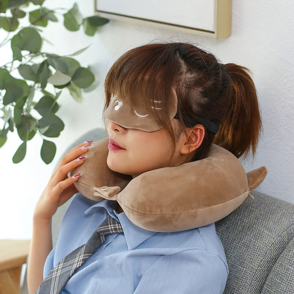 

U Shaped Memory Foam Neck Pillow Soft Travel Cushion Lightweight Office Support Protective Cervical Pillows Removable Cover Snap