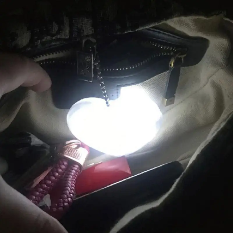 Touch Sensor Handbag Light Heart Round LED Purse Night Light Bag Lamp with Clip Mother\'s Day Gift