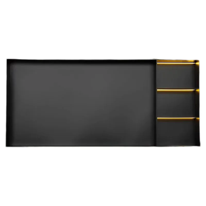 Stainless steel TV niche embedded background wall frame shelf