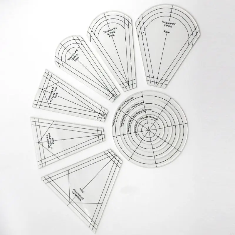 10 أجهزة كمبيوتر/مجموعة من قوالب الألواح العادية سهلة الاستخدام قوالب خياطة خياطة حاكم خياطة اللحف 193C #3