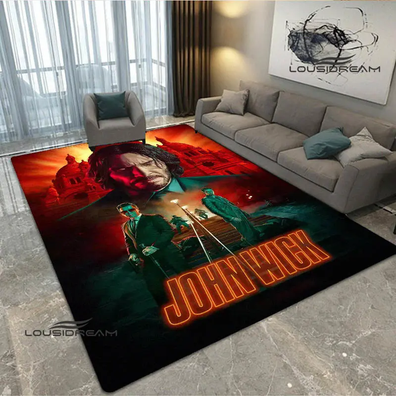 Movie John Wick Retro printed carpet Non -slip carpet Yoga mat door mat photography props kitchen mat area rug birthday gift