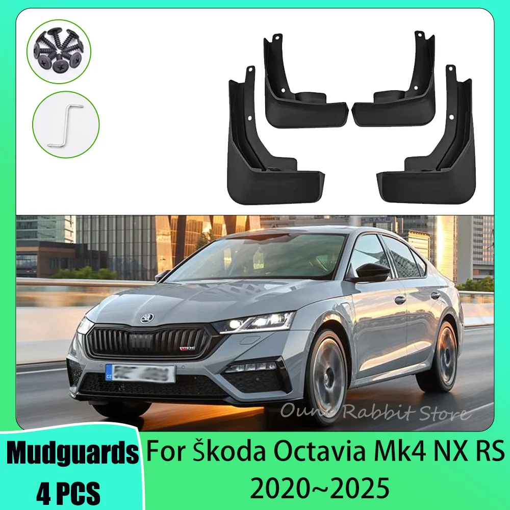 

Для Skoda Octavia Mk4 NX RS 2020~2025 2021 2022 2023 2024: Защитные брызговики на колеса, кожухи-накладки, защита от грязи, аксессуары для крыльев, детали для защиты от брызг