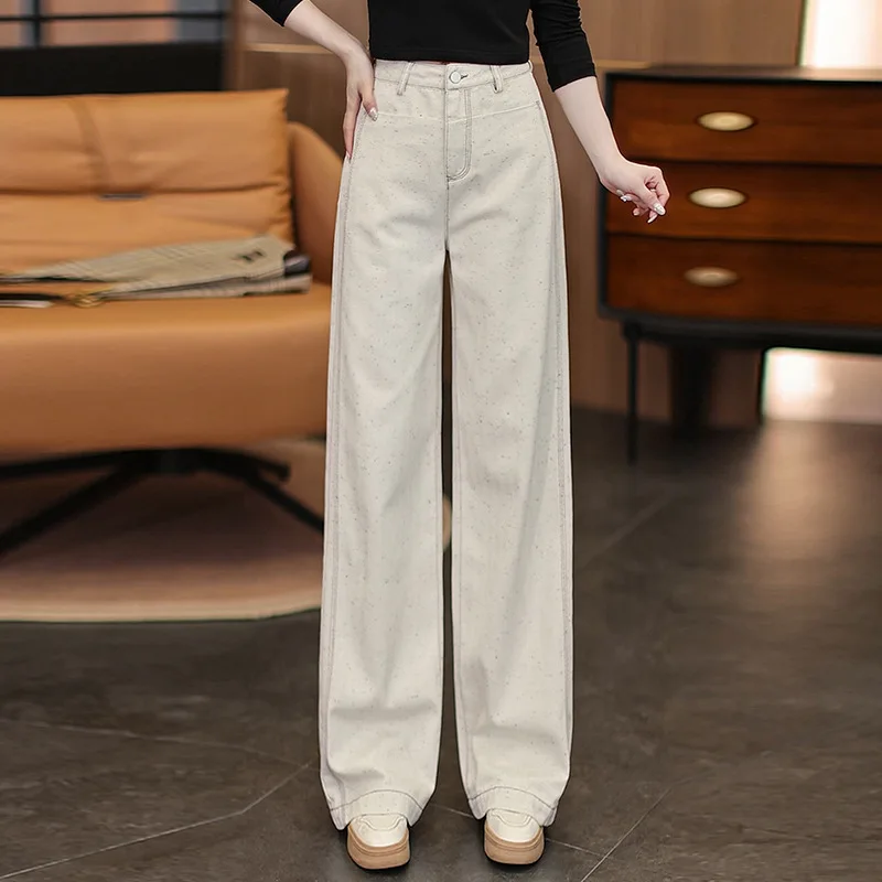 

Women's Denim Wide-Leg Pants Spring Summer Versatile Fashion Slimming Simple Comfortable Commuting Casual Straight Pants