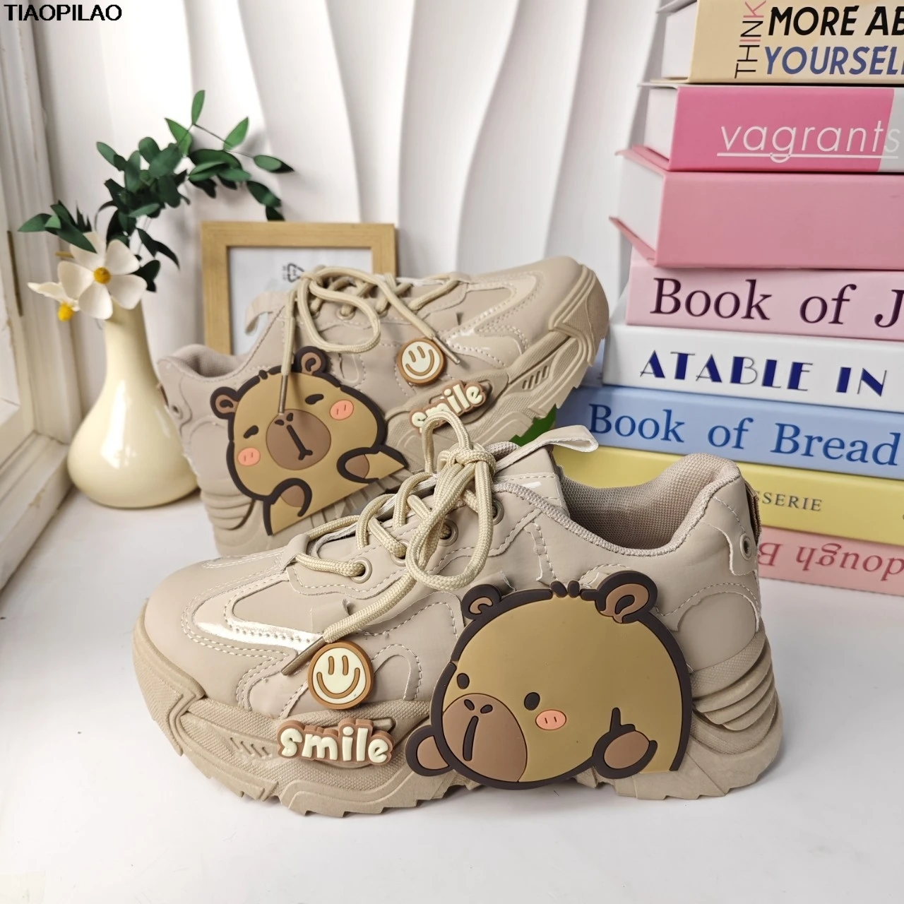

Cute Animal Pattern Student Girls' Chunky Shoes Spring Autumn Casual Sports Women's Sneakers High-quality Handmade Ladies' Shoes